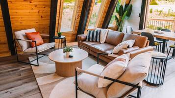 Smart TV, fireplace, stereo