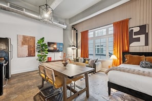 Superior Apartment, 1 Bedroom, Non Smoking, Kitchen | Living area | 42-inch Smart TV with digital channels