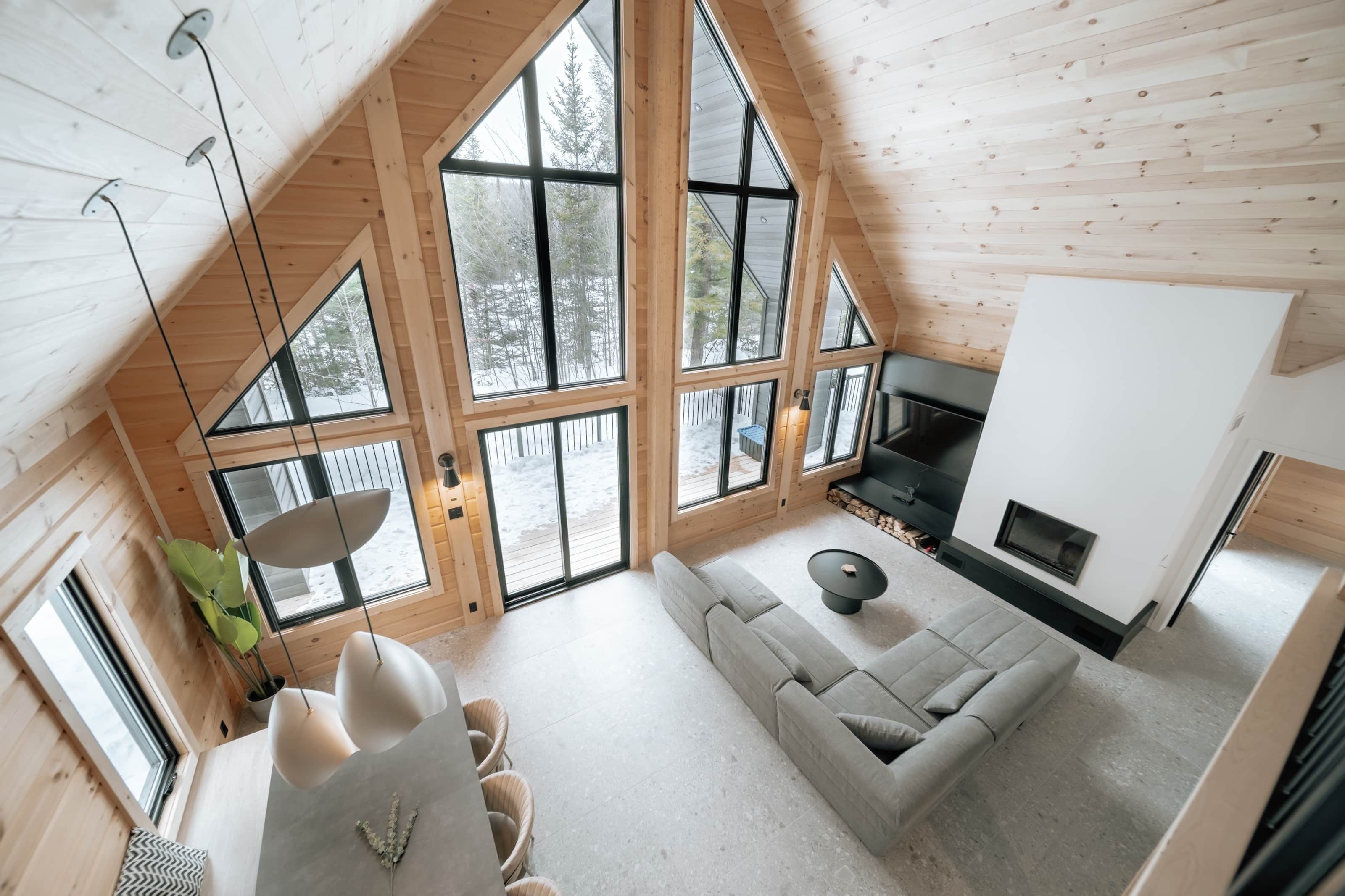 Smart TV, fireplace, table football, books