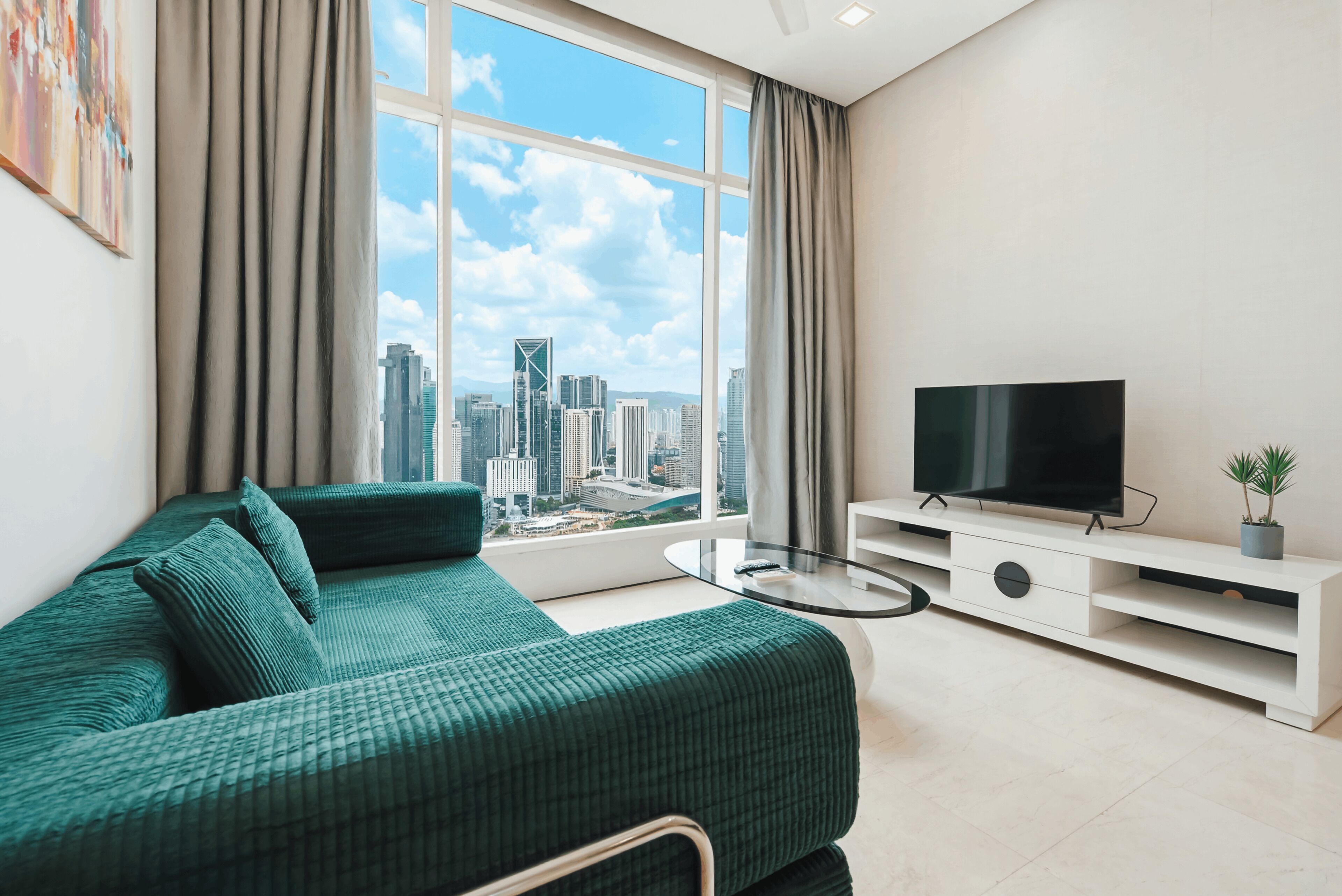 City Apartment | Living area | 40-inch Smart TV with digital channels, Netflix, streaming services