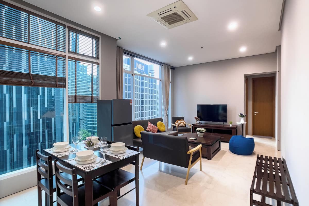 Standard Apartment, City View | 2 bedrooms, desk, laptop workspace, iron/ironing board