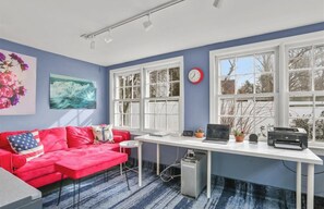 Smart TV, fireplace, video games