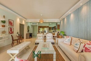 Living area - Punta Cana, 2BR 2Bath Condo W/Beach & Pool - E203 (Punta Cana)