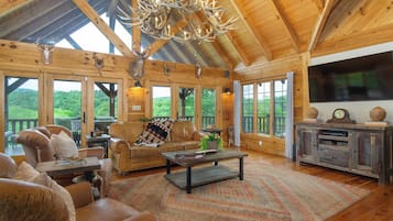 Smart TV, fireplace, video games, foosball