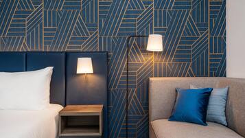 In-room safe, blackout drapes, iron/ironing board, travel crib