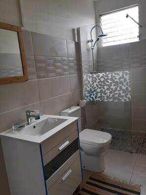 Doccia, asciugacapelli, asciugamani, sapone