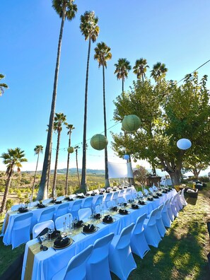 Outdoor banquet area