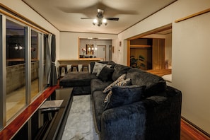 Apartment | Living area | Flat-screen TV - Ocean View Terrace BISE 1F (Motobu)