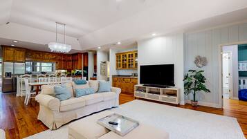 TV, DVD player, table tennis, books