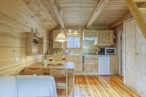 Kitchen and dining area - Mazot Mer de Glace near Chamonix w/ Private Garden, Deck & Views, Chamonix, France (Chamonix)
