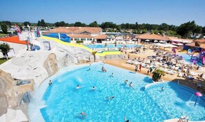 Relax by the pools and enjoy water slides in a safe and lively outdoor space.