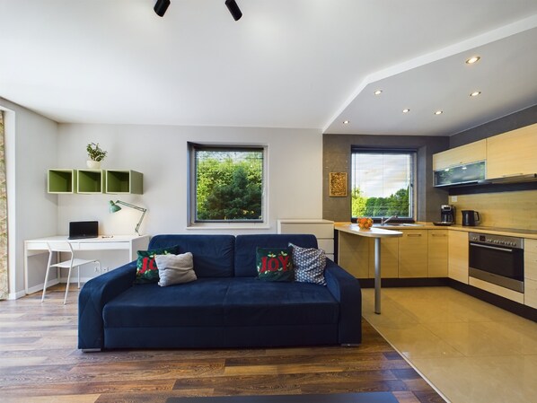 Appartement, 1 chambre, terrasse | Aire de séjour