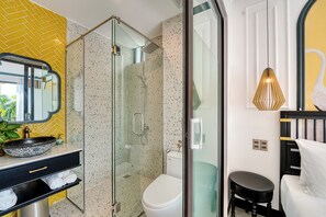 Family Room, Balcony, City View | Bathroom | Shower, free toiletries, hair dryer, slippers - Rokas Hoi An Boutique Hotel (Da Nang)