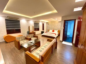 Phòng đôi Cao cấp, quang cảnh thành phố | Khu phòng khách | TV