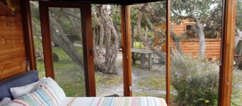 Glamping for two with an ocean view.