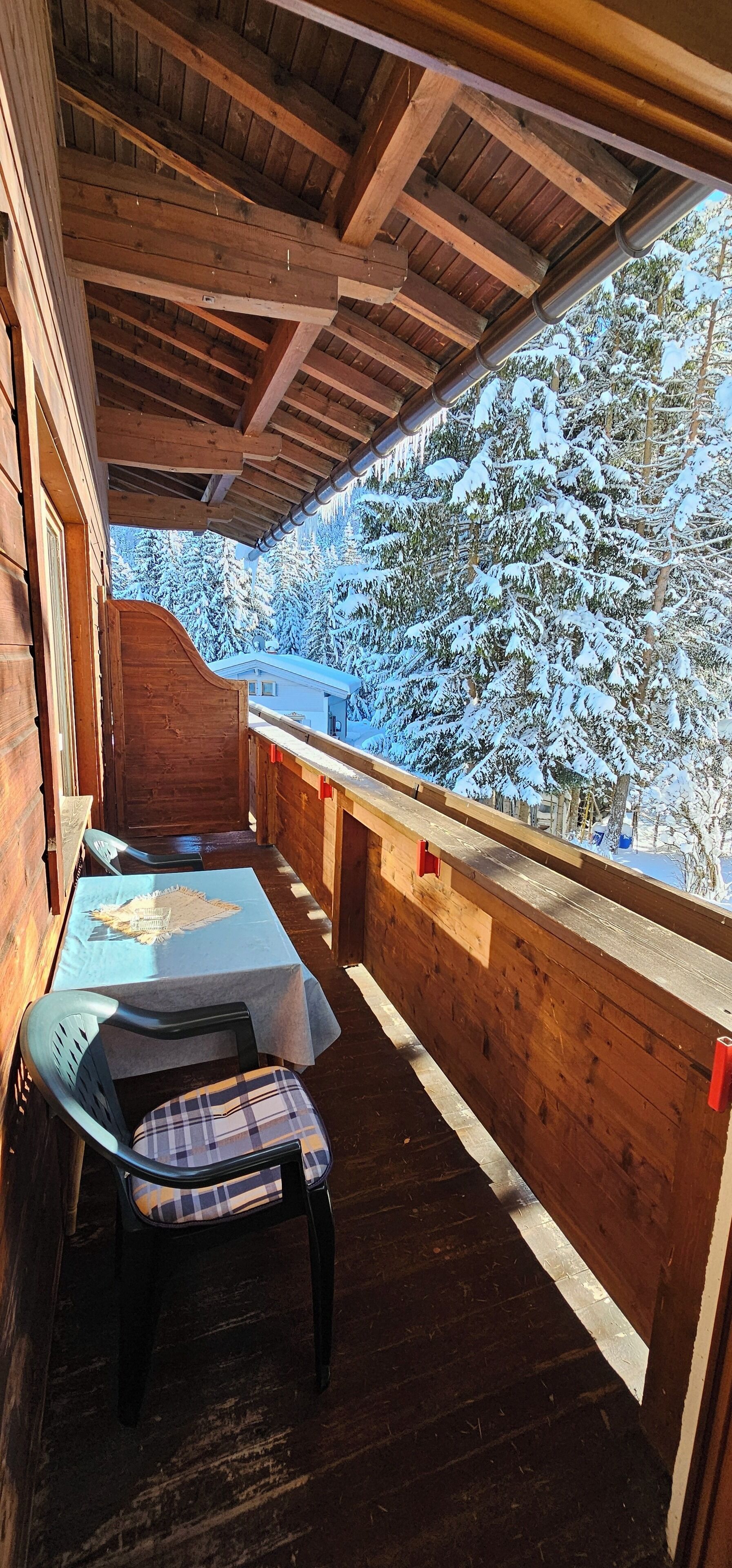 Habitación básica doble, balcón, vista a la montaña | Terraza o patio