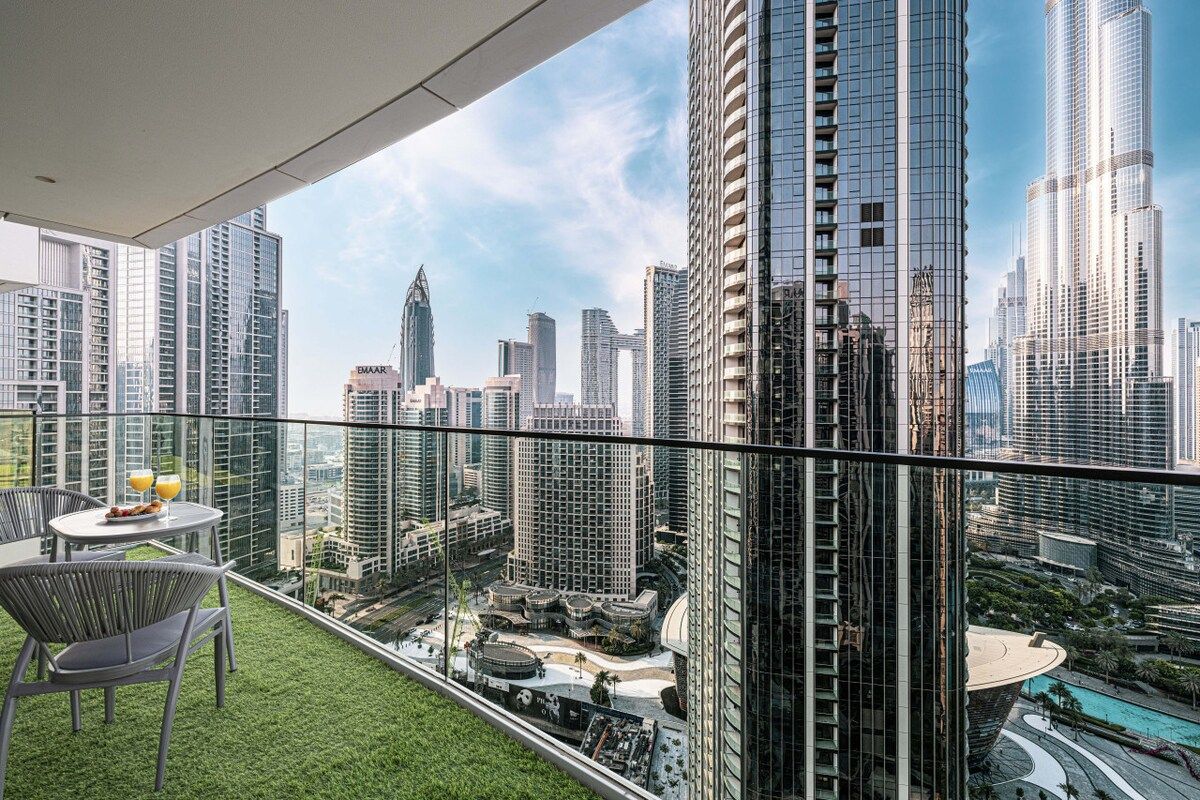 Private balcony with Burj Khalifa views