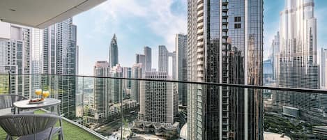 Private balcony with Burj Khalifa views