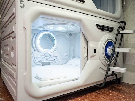Cozy Single Capsule Bed. Just Hostel Capsules