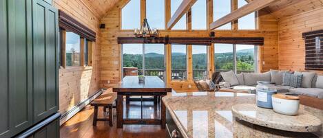 Télévision, cheminée, espaces bureaux