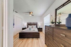 4 bedrooms, in-room safe, iron/ironing board, travel crib