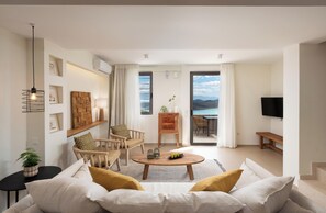 43-inch Smart TV with digital channels, fireplace - Notiko villas (Agios Nikolaos)