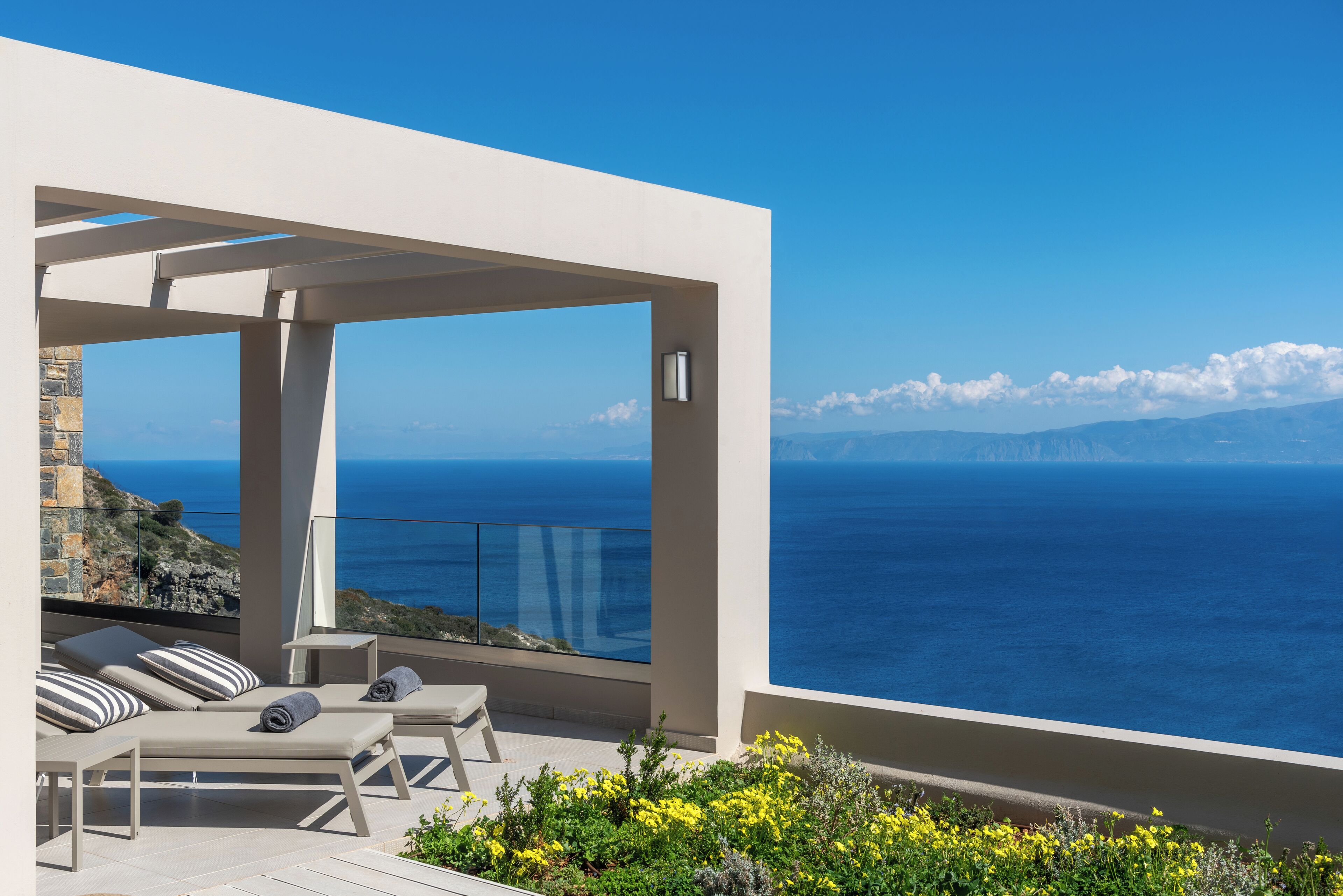 Design Villa I with Sea view, Poolside | Teras/patio