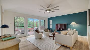 Smart TV, books, stereo