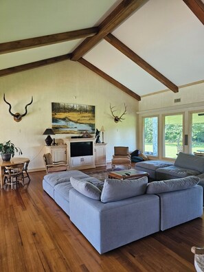 Smart TV, fireplace, computer monitors, printers
