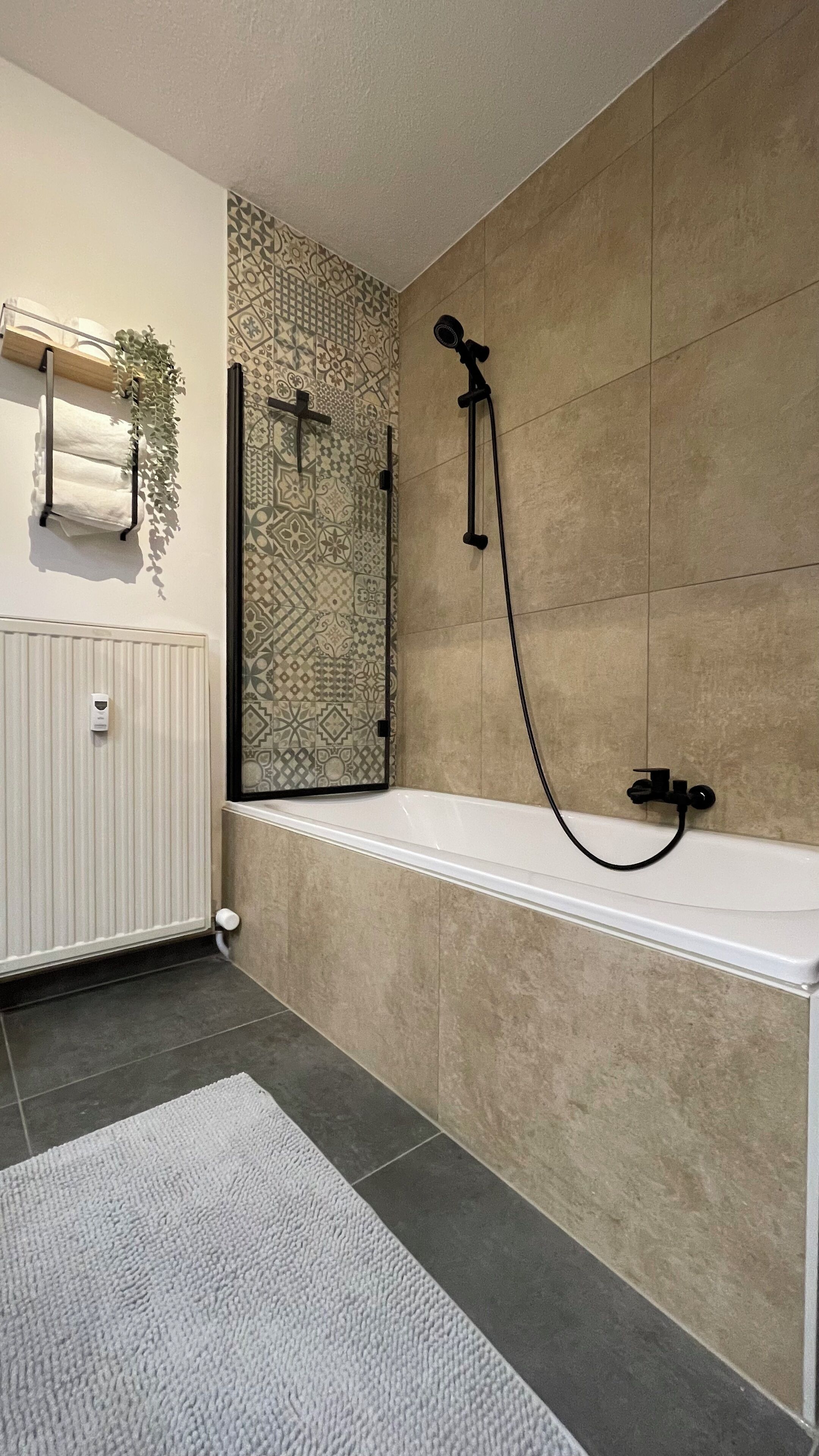Hair dryer, towels