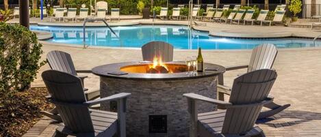 Piscine extérieure, piscine chauffée