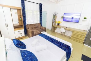 1 غرفة نوم وواي فاي وملاءات أسرّة