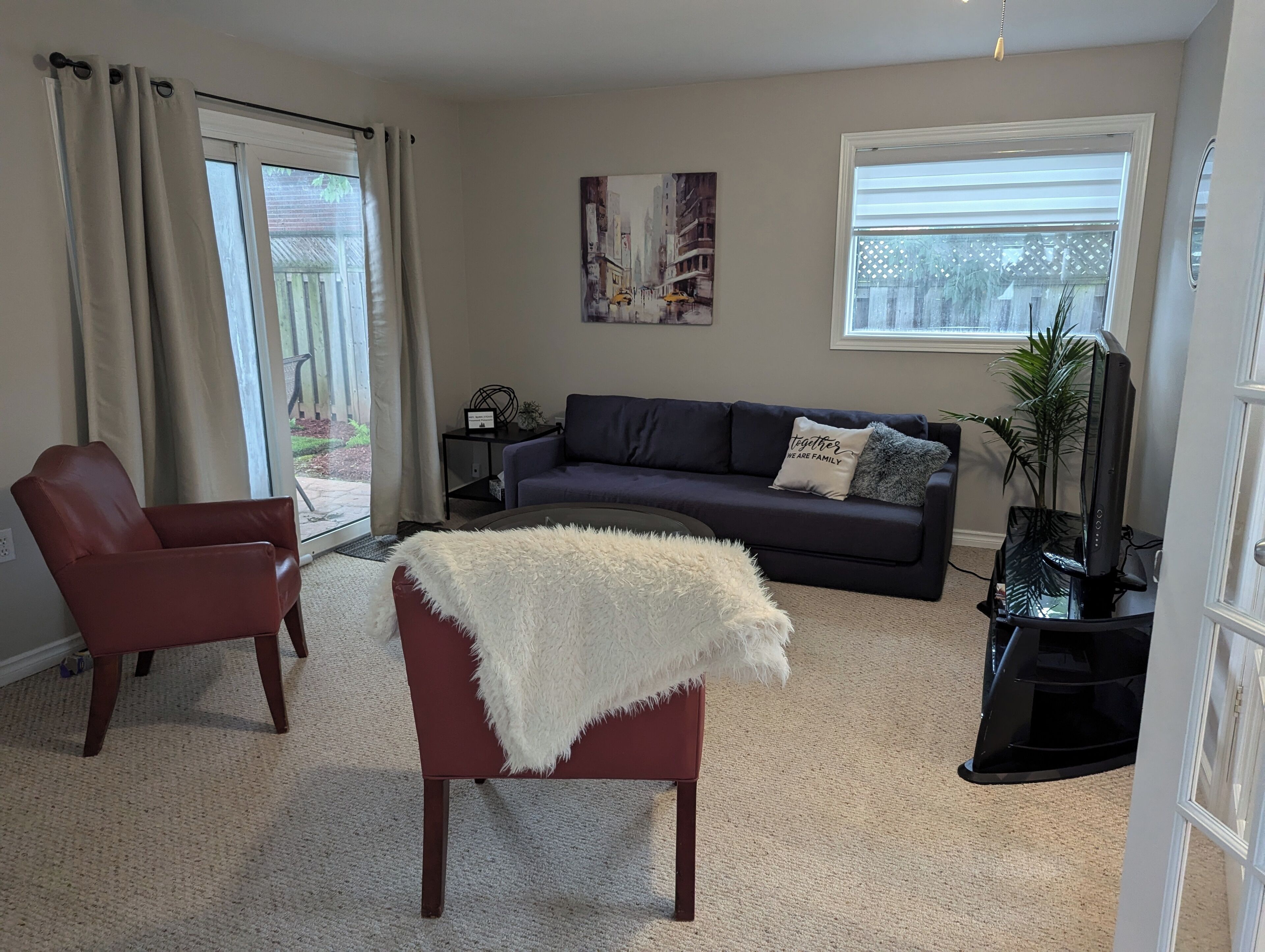 Älytelevisio, takka, kirjoja