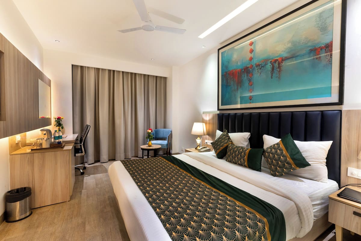 Premium tweepersoonskamer | Een bureau, gratis wifi, beddengoed