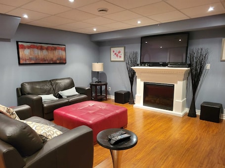 Smart TV, fireplace. Entire 1 bedroom basement suite with separate entrance in North Oshawa