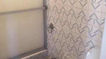 Bidet, towels, toilet paper