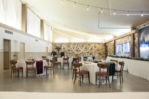 Banquet hall - Be Self Sufficient at our resort! Condo #1 inside the Lodge at North Ironwood Acres Resort. A private two level apartment style rental that sleeps 1-8 people. Kitchenette. 5 beds! 2 bathrooms. DOG FRIENDLY! (Ironwood)