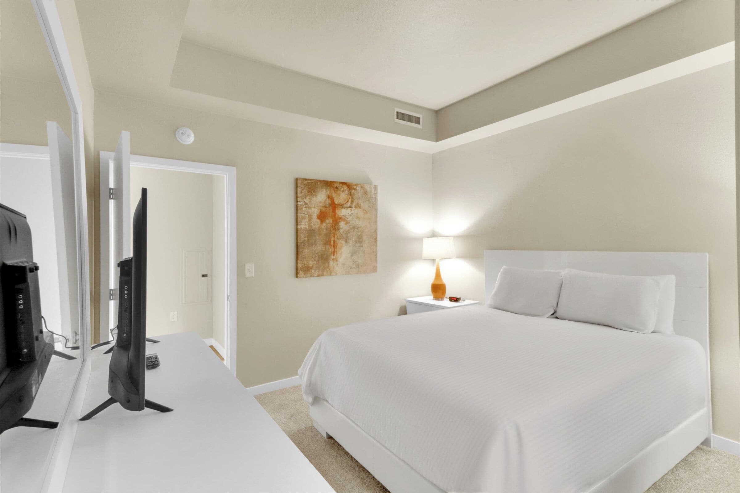 Luxury Apartment, 1 Bedroom | Premium bedding, desk, laptop workspace, iron/ironing board