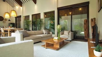 Villa, 2 Bedrooms, Private Pool, Garden View | Living area | Books