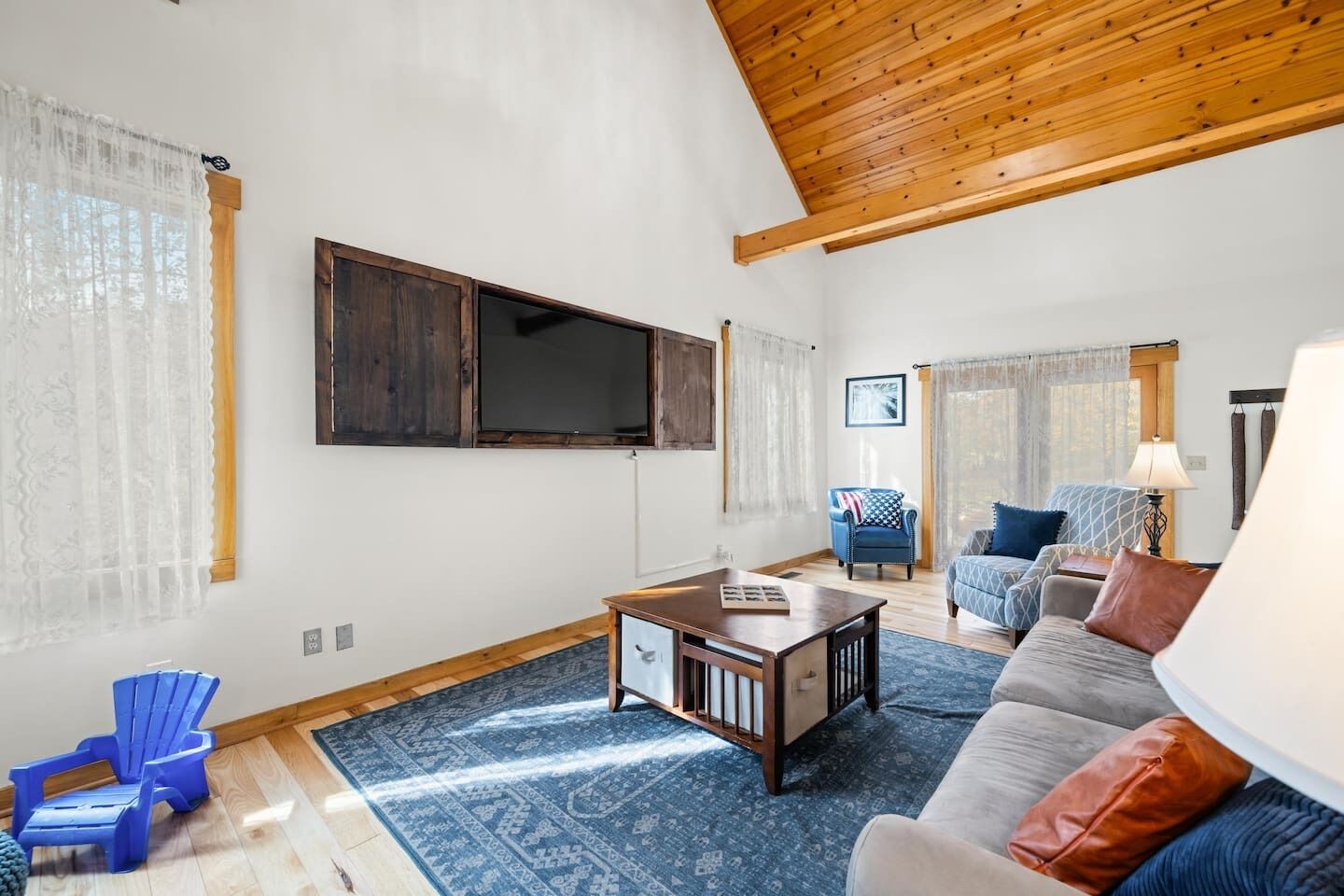 TV, fireplace, video games, books