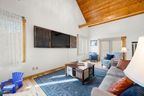 Televisie, een open haard en videospelletjes