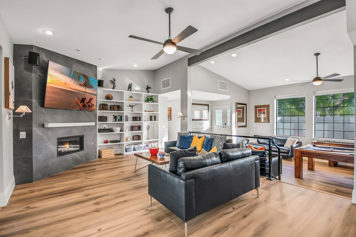 TV, fireplace, foosball, table tennis