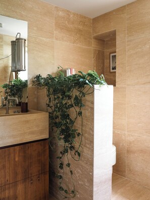 Douche, sèche-cheveux, serviettes fournies, papier toilette