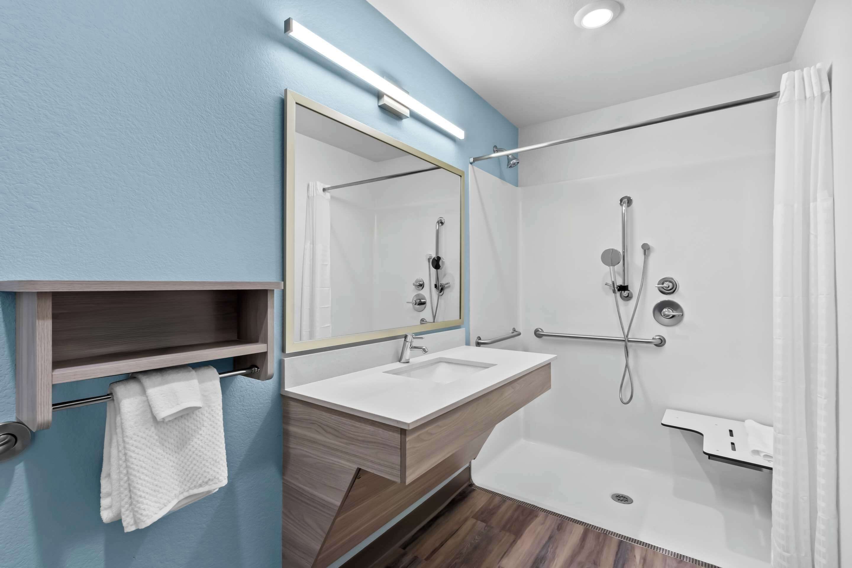 Single Room, 1 Queen Bed, Non Smoking (Roll-In Shower) | Bathroom | Toilet paper