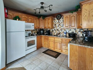 Condo, Multiple Beds, Fireplace, Mountain View (A16) | Private kitchen | Coffee/tea maker - Alpenglow Three Bedroom Two Bath XL A16 (Ouray)