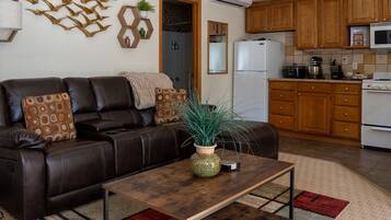 Condo, 1 Queen Bed, Fireplace, Mountain View (A18) | Living area | Fireplace