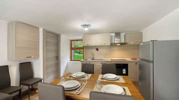 Fridge, oven, stovetop, cookware/dishes/utensils