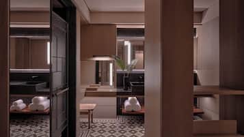 Free toiletries, hair dryer, bathrobes, slippers