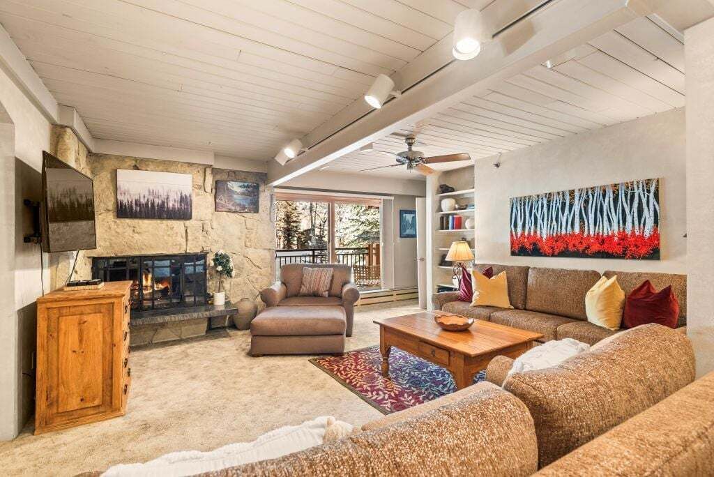 TV, peis, bøker og filmbibliotek