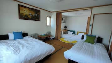 Desk, free WiFi, bed sheets